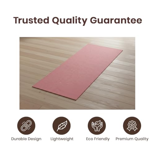 LFH Home Handmade Cotton Yoga Mat Cotton Rug picnic mat For Exercise, Workout, Fitness - Perfect Heavy Quality Eco Friendly Natural Cotton Woven Reversible Yoga Mats for Men & Women - 72x26 Inch. - color: Brick