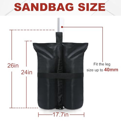 ABCCANOPY Canopy Weights 185 LBS Tent Sand Bags,4-Pack Black(No Sand) - color: Black, size: 185 LBS