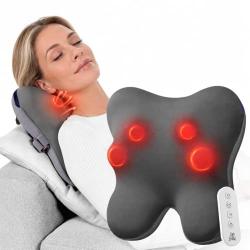 BOB AND BRAD Cordless Back Massager with Heat FSA Eligible HSA, Shiatsu Back Massager for Pain Relief Deep Tissue, 3D Kneading Massage Pillow for Pain Relief, Soothing Full-Body Relief for Family - color: Graphite Gray