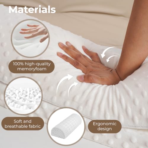 Half Moon Leg Bolster for Back Sleeping Relieve Lower Back, Knee Leg Stress