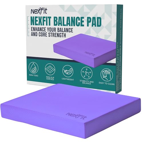 High-Density Balance Pad - Durable TPE Foam Balance Pad Physical Therapy, Foam Exercise Pad with Non-Slip Surface, Lightweight for Home & Gym Workouts, Core Strength & Balance Enhancement - color: Purple, size: Xlarge (19.7 " x 15.7")