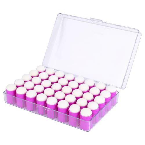 40 Pieces Sponges Daubers with Storage Case - Finger Sponge Daubers with Soft Sponge Head - Perfect for Painting, Drawing, Stenciling, Card Making and More - color: Purple