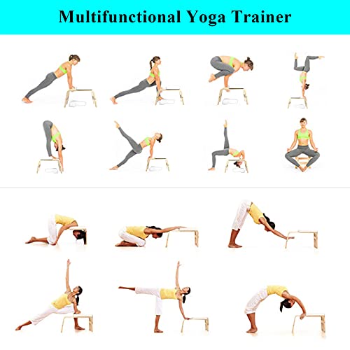 C-CHAIN Balanced Yoga Headstand Bench - Ideal for Workout, Fitness and Gym, for Both Beginner and Experience Yogis - Wood and PU Pads - Relieve Fatigue and Build Up Body - color: White