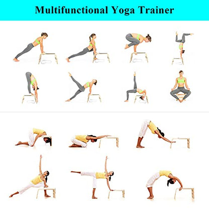 C-CHAIN Balanced Yoga Headstand Bench - Ideal for Workout, Fitness and Gym, for Both Beginner and Experience Yogis - Wood and PU Pads - Relieve Fatigue and Build Up Body - color: White