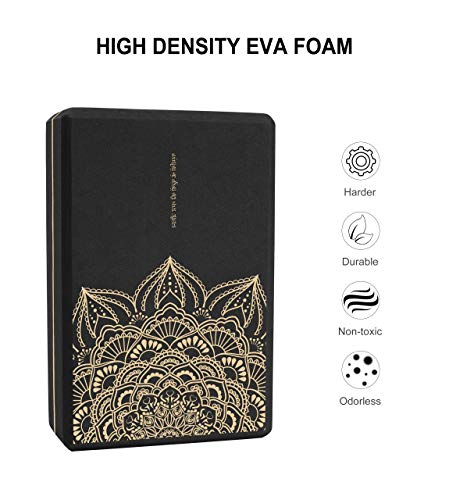 nuveti Yoga Blocks Set of 2, High Density Yoga Brick Foam Blocks to Improve Strength, Flexibility and Balance Brick Foam Blocks - color: Black