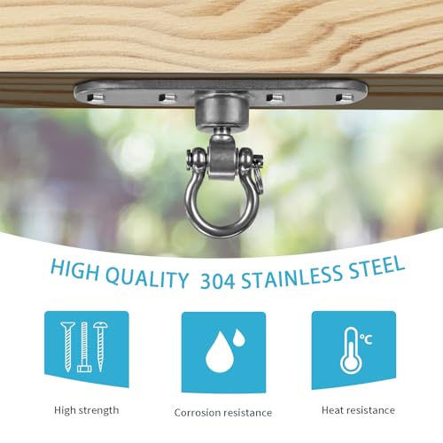 2 of Heavy Duty Stainless Swing Hanger with Smooth Swing Bearings 180°+360°, 1500 lb Capacity for Indoor Outdoor Playground Yoga Hammock Chair Sandbag Porch Swing Bag - size: size3