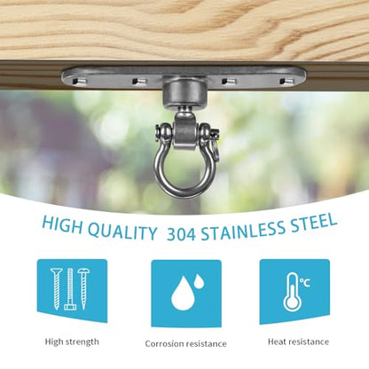 2 of Heavy Duty Stainless Swing Hanger with Smooth Swing Bearings 180°+360°, 1500 lb Capacity for Indoor Outdoor Playground Yoga Hammock Chair Sandbag Porch Swing Bag - size: size3