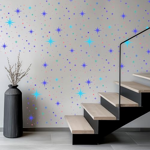 18 PCS Large Star Stencil for Painting Reusable Paint Stencils for Walls Twinkle Star Wall Drawing Stencils for Painting on Wood Craft Canvas Fabric Home Decoration - style: 18 PCS Star
