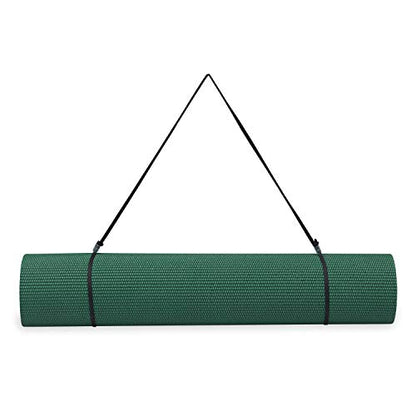 Gaiam Essentials 1/4" Thin (6mm) Yoga & Pilates, Fitness & Exercise Mat with Easy-Cinch Carrier Strap Cusion Support For Fitness and Gym Workouts - color: Green