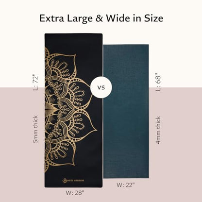 Shakti Warrior Sahasrara Yoga Mat, Artist-designed premium eco-friendly PU yoga mat with a non-slip, non-toxic surface for hot yoga, Pilates and workouts. - size: 72x28"x5mm