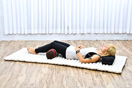 Leewadee Small Yoga Bolster – Shape-Retaining Cervical Neck Roll, Tube Pillow for Comfortable Reading, Kapok Filling, 22 x 6 x 6 inches - color: Sf19 - Red, Brown