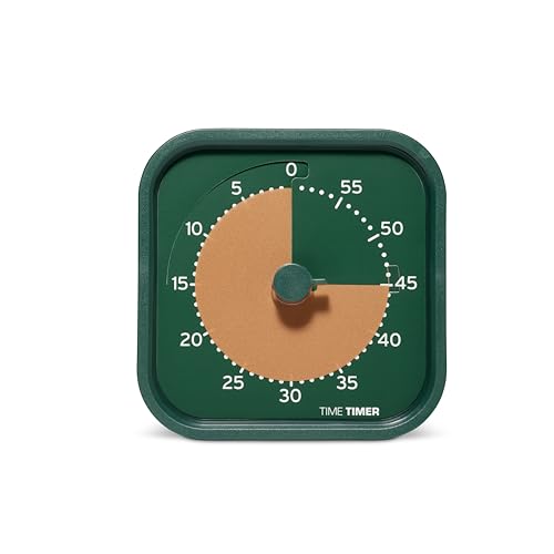 Time Timer MOD Home - Metallic Series - Individual Sized 60 Minute Visual Countdown Timer for ADHD, Adults, Students, and Pomodoro with Silent Operation (Metallic Forest) - color: Forest