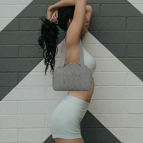 Mini Gym Bag for Women Girl 12 inch Small Gym Tote Lightweight Carry On Bag - color: Grey