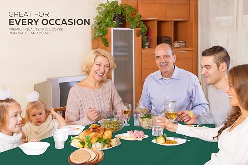 Utopia Kitchen Plastic Table Cloth Disposable [Green, 6 Pack] | Rectangle Tablecloth Waterproof Stain Resistant Party Table Cover - color: Green, size: 54X108 Inch - 6PC
