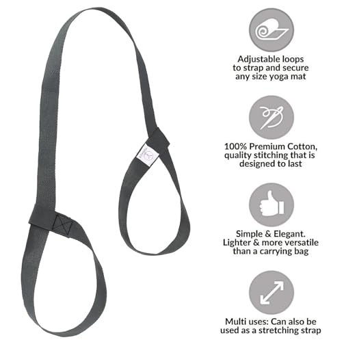 Yoga Mat Carrier Strap, Adjustable Thick Straps Sling for Carrying Large Mats, Stretching Band - color: 1pc Grey