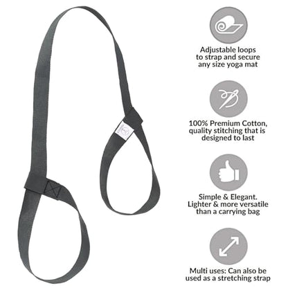 Yoga Mat Carrier Strap, Adjustable Thick Straps Sling for Carrying Large Mats, Stretching Band - color: 1pc Grey
