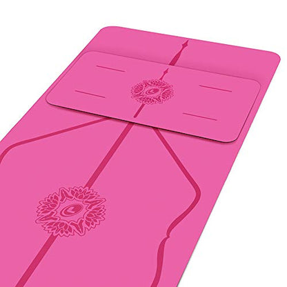 Liforme Yoga Pad - Revolutionary Alignment System, Advanced Non-Slip Grip | Eco-friendly, Non-Toxic, Sweat-Resistant, 4.2mm thick pad for knee, elbow and hand support during Yoga, Free Yoga Bag - color: Fuscia