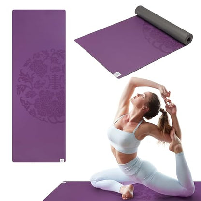 Gaiam Dry-Grip Yoga Mat, Non-Slip, Hot Yoga - color: Purple (Standard)