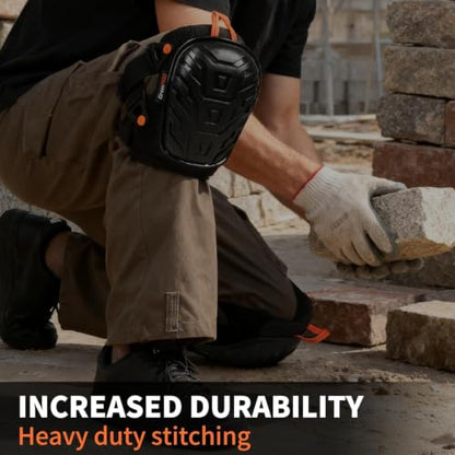 GRENPRO Heavy Duty Work Knee Pads, Quick Release Buckle for Construction - color: Upgraded Black