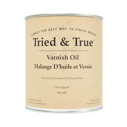 Tried & True Superior Varnish Oil Wood Finish, Quart | Natural Pine Resin & Linseed Oil, Ideal for Interior Furniture, Tables, Countertops, Non-Toxic, Scratch Resistant & Durable - size: Quart