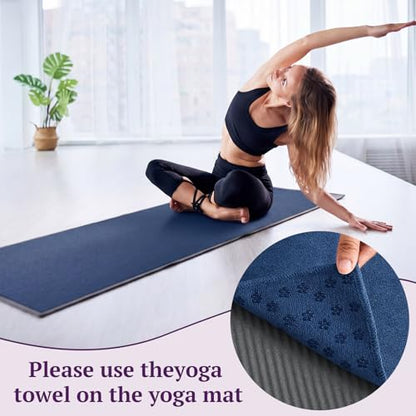 Breling Yoga Towel 4 Pack, Hot Yoga Towel 72" x 24" Non Slip, Dark Colors - color: Dark Colors