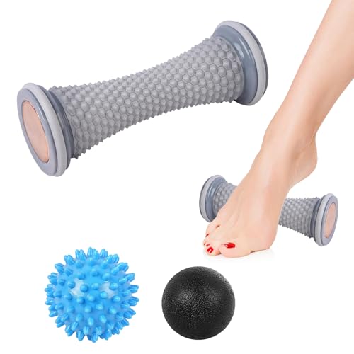 WOVTE Massage Lacrosse Ball for Sore Muscles, Shoulders, Neck, Back, Foot, Body, Deep Tissue, Trigger Point, Muscle Knots, Yoga and Myofascial Release (Blue) (Gray Blue Black) - color: Gray Blue Black