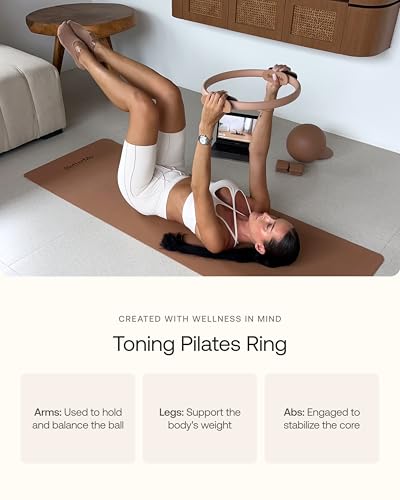 BetterMe Toning Pilates Ring – Magic Circle Pilates Ring for Strength & Flexibility – 15 Inch Fitness Ring for Home Pilates & Yoga Workouts - color: Black