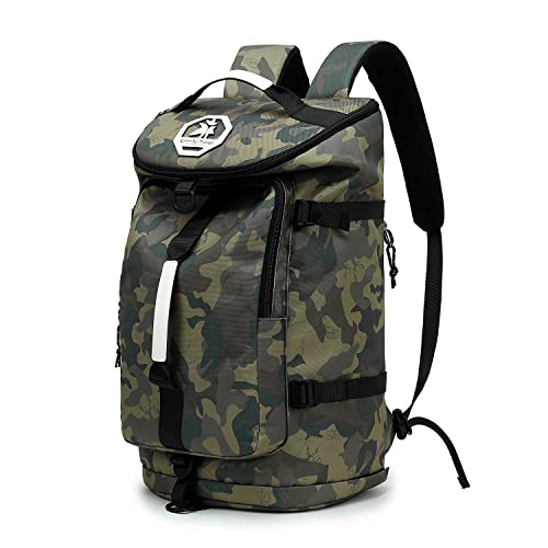 Kalesi Gym Duffle Bag Backpack 4-Way Waterproof with Shoes Compartment for travel Sport Hiking laptop - color: Camouflage