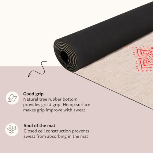 Shakti Warrior Pro Hemp Mat, Non Slip, 72 x 24 Inch, 3mm Thick - color: Chakra