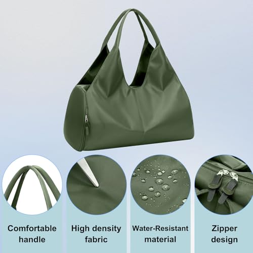 Forestfish Gym Bag For Women With Shoes Compartment & Wet Dry - color: Army Green