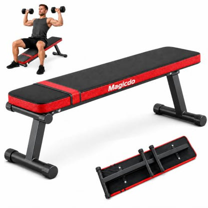 Folding Weight Bench Flat Workout Bench for Home Fitness - size: P-1
