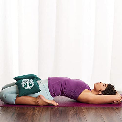 Yoga Sand Bag, Cotton Unfilled for Yogas, Weights & Resistance Training, Portable Weightlifting Sandbag - color: Bottle Green