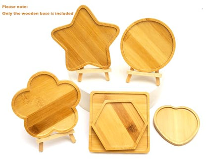 6pcs Wooden Mosaic Base, Various Shapes Substrates for Mosaic Crafts DIY Mosaic Tiles Coaster Base…