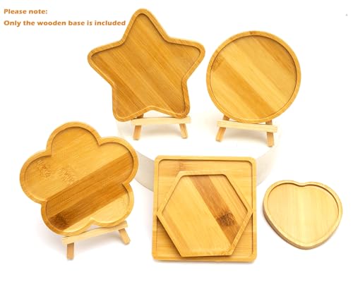 6pcs Wooden Mosaic Base, Various Shapes Substrates for Mosaic Crafts DIY Mosaic Tiles Coaster Base…