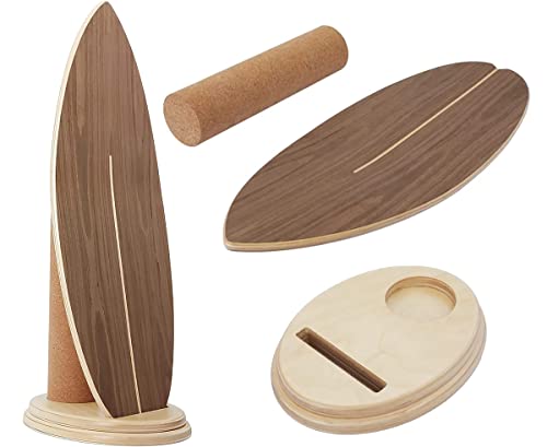 Balance Board Indoor Surfboard Surf Style Home Fitness with Wheel for Exercise, Athletic Training and Board Sports - Fun Workout Equipment For Balance, Stability and Improving Core Strength - color: primary