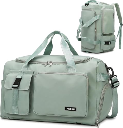 Eslcorri 20in Gym Travel Duffel Bag Backpack with Shoe & Wet Pocket, Green - color: 42L-Green
