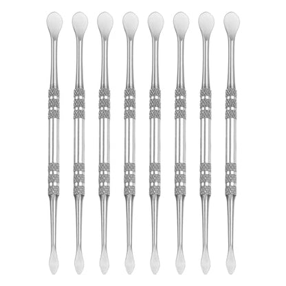 HARFINGTON 8 Pcs Wax Carving Tools 4.8" Double Ended Stainless Steel Wax & Clay Sculpting Wax Carvers Tools Modeling Spoon for Figures Clay Handmade Art Works, Silver Tone - color: Silver Tone