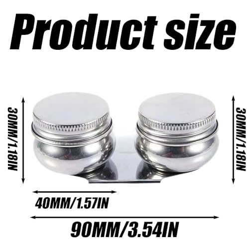 Double Dipper Palette Cup, Stainless Steel Oil Painting Pot Container with Screw Lid and Clip, Palettes Container Cup for Acrylic or Oil Paint, Can Clip on Palette