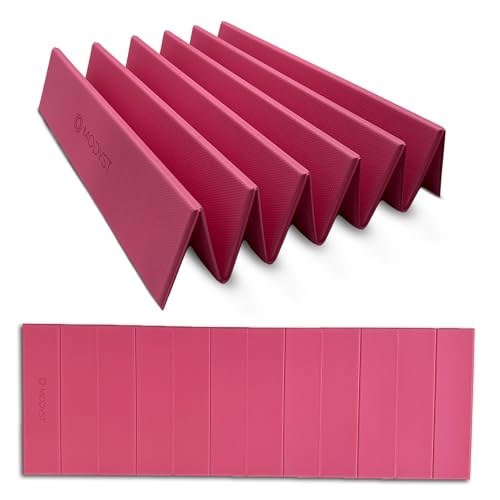 Folding Yoga Mat, TPE Folding Yoga Mat, Foldable Exercise Mat for Yoga, Pilates, Floor Workouts, Compact Design, Travel Friendly, Ideal for Home & Gym, Knee pad, Kneeling pad, No Roll Mat - color: Pink