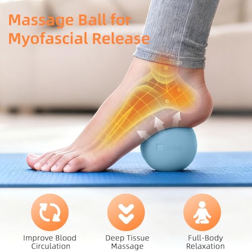 Massage Lacrosse Balls for Myofascial Release, Trigger Point Therapy - color: Blue
