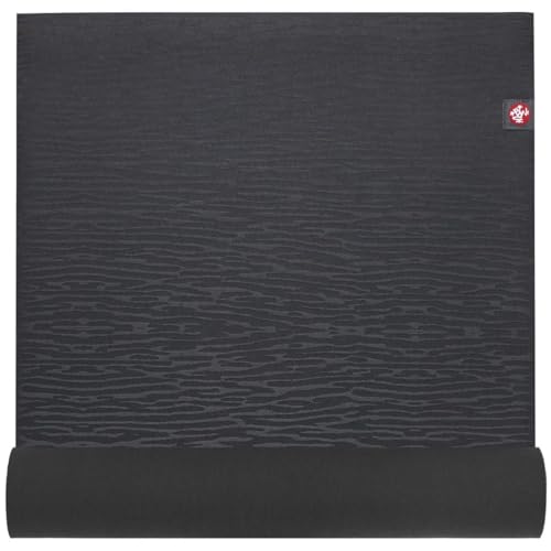 Manduka eKOLite Yoga Mat 71" - 4mm | Natural Rubber | Eco-Friendly | Soft Textured Surface | Natural Next-to-Skin Feel | 71 x 26 inches | Charcoal Grey - color: Charcoal, size: 71" x 24"