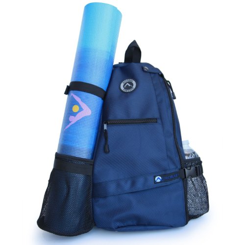AURORAE Yoga Mat/Gym/Pickleball Cross-body Sling Back Pack. Mat sold separately - color: Blue