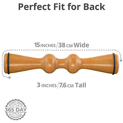 Body Back Wooden Back Roller Back Cracker for Pain Relief & Muscle Recovery | FSA Eligible Wood Back Roller & Spine Stretcher For Trigger Point Therapy, Back Roller For Muscle Recovery, Posture Support