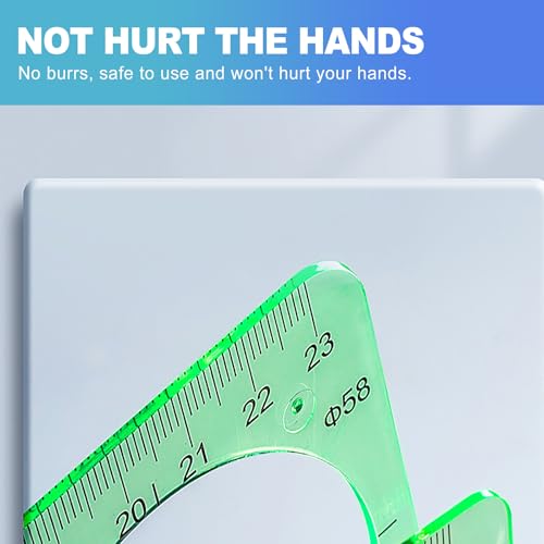 CoguZed 2 Pieces Clear Green Circle Template Set for Drawing & Drafting – Geometric Stencils & Rulers for Office, School, Architecture & Design with Zipper Bag