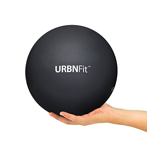 URBNFit Mini Exercise Ball 9” – Small Pilates & Yoga Stability Ball for Core Strength, Balance, Pregnancy & Physical Therapy – Anti-Burst Swiss Ball w/Quick Pump – Home, Office, Gym - color: Black