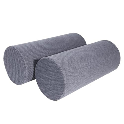 2 Pack Round Massage Table Bolster Pillow Pad, Bolster Pillow, Round Pillows, Suitable for Earthlite Massage Table (Grey, 7.8''x19.6'') - color: Grey, size: 7.8''x19.6''