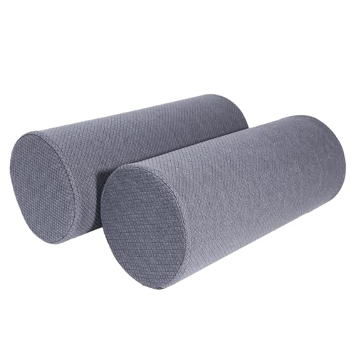 2 Pack Round Massage Table Bolster Pillow Pad, Bolster Pillow, Round Pillows, Suitable for Earthlite Massage Table (Grey, 7.8''x19.6'') - color: Grey, size: 7.8''x19.6''