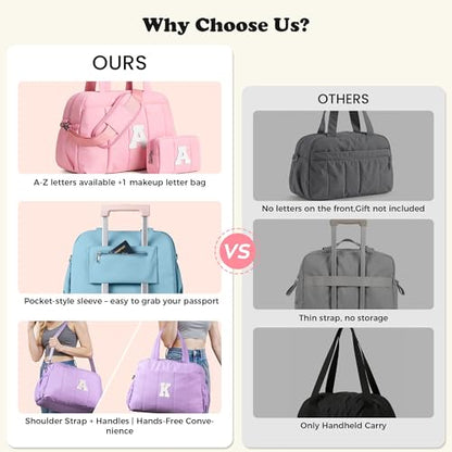 Birthday Gifts for 11 Year Old Girl-Initial Dance Gym Duffle Bag - color: Purple, style: A