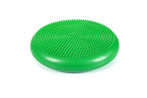 CanDo 30-1870G Inflatable Balance Disc for Balance Training, Proprioception, Strengthening Lower Extremities, Posture, Back Pain, Stress Relief, Restlessness and Anxiety, Green, 14" Diameter - color: Green, size: 13.8" diameter