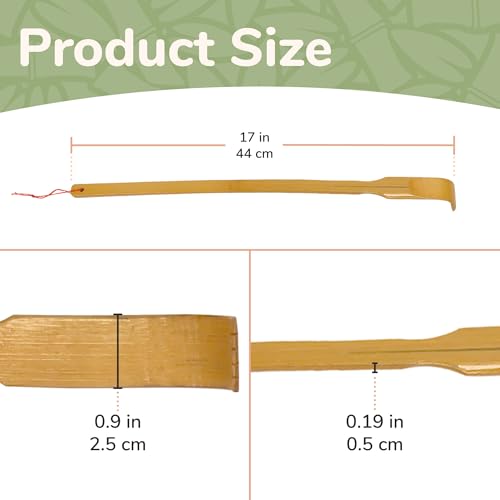 BambooMN 16.5 Inch Traditional Thin Travel Size Bamboo Wooden Back Scratcher Body Relaxation Massager Set for Itching Relief, 20 Units - color: Travel Size, size: 20 Units